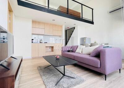 Modern living room with mezzanine