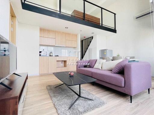 Modern living room with mezzanine