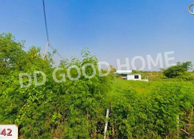 View of property with greenery and blue sky