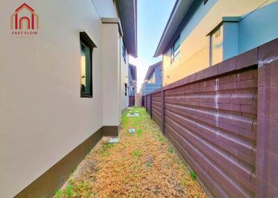 Narrow outdoor passage between two buildings