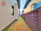 Narrow outdoor passage between two buildings