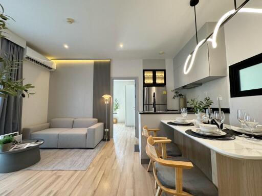 Modern open-plan living area and kitchen