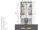 floor plan of a two-story residential building with multiple rooms.