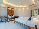 Spacious modern bedroom with ample lighting