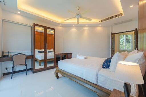 Spacious modern bedroom with ample lighting