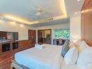 Spacious bedroom with modern amenities