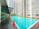 Modern residential building with swimming pool