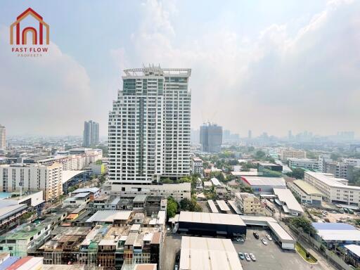 High-rise residential building with city view