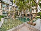 Modern condominium with outdoor swimming pool