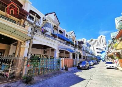 Front view of modern residential row houses