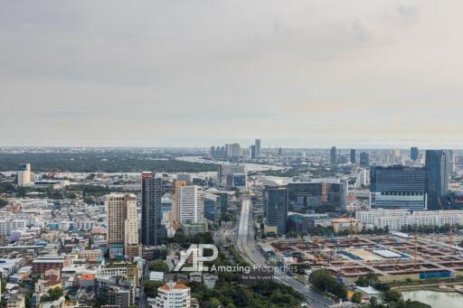 Aerial view of an urban city with buildings and roads