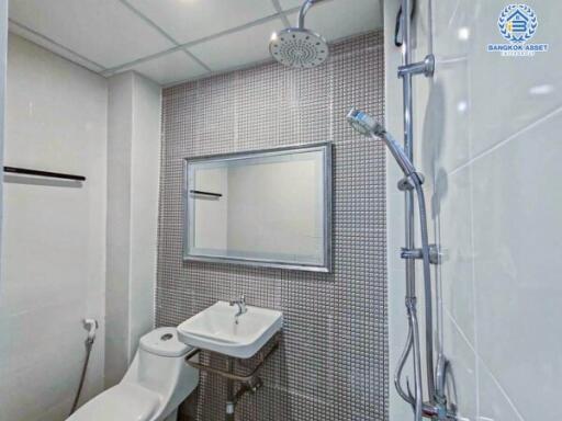 Modern bathroom with shower and sink