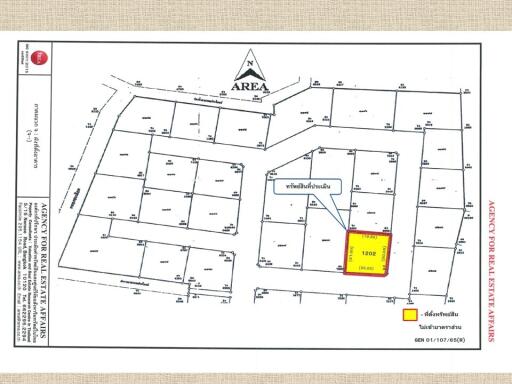 Detailed plot map with property highlighted