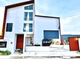 Modern house exterior with driveway