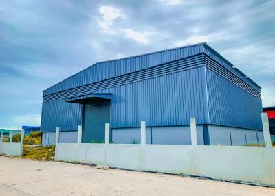 Exterior view of a large industrial building