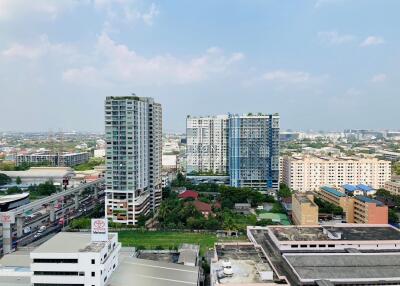 View of residential and commercial buildings from an elevated point