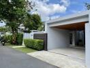 Modern house with driveway and garage