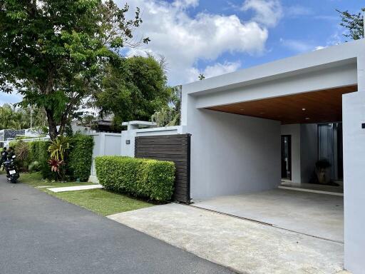 Modern house with driveway and garage