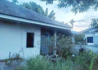 Exterior view of a house with a garden