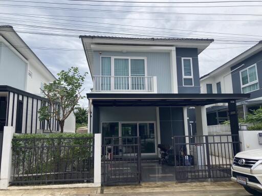 Exterior of a modern two-story house