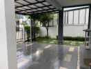 Covered patio with garden view