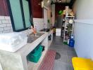 Outdoor kitchen with storage space