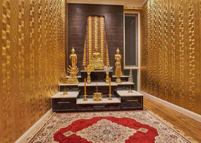 Luxurious prayer room with golden decorations