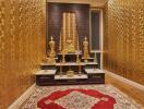 Luxurious prayer room with golden decorations