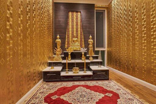 Luxurious prayer room with golden decorations