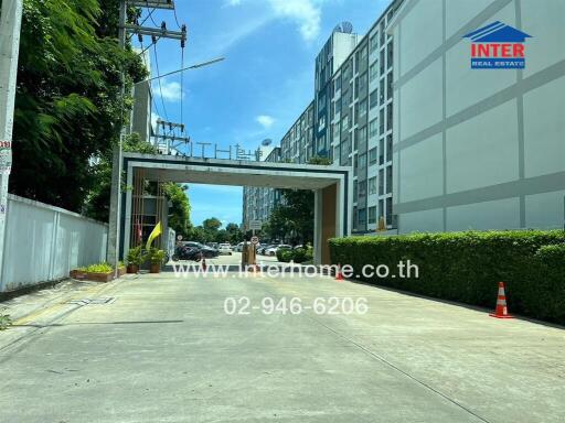 Entrance to a residential building with clear address details