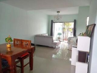 Spacious living room with dining area