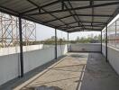 Spacious rooftop terrace with metal roof