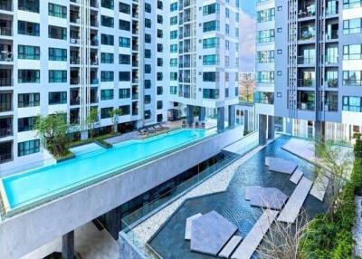 Modern residential complex with swimming pools