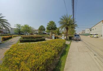 Outdoor view of a residential neighborhood with greenery