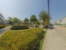 Outdoor view of a residential neighborhood with greenery