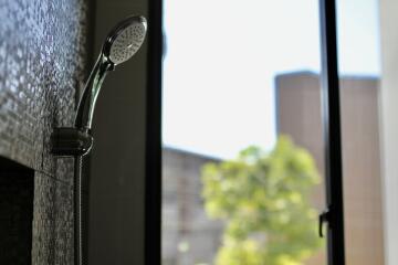 Modern bathroom shower with window