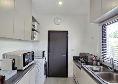 Modern kitchen with appliances and storage