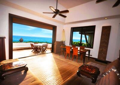 Spacious living room with ocean view