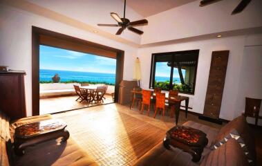 Spacious living room with ocean view