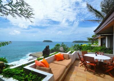 Scenic outdoor patio with ocean view