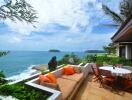 Scenic outdoor patio with ocean view