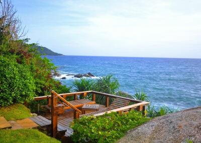 Ocean view from a wooden deck