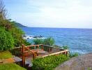 Ocean view from a wooden deck