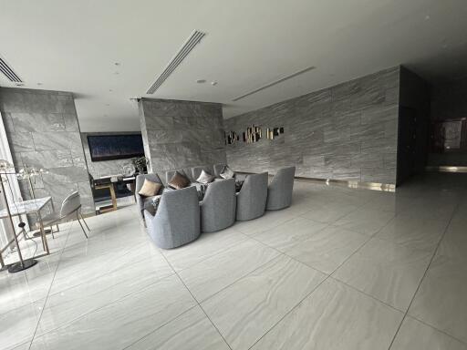 Modern lounge area with contemporary furniture