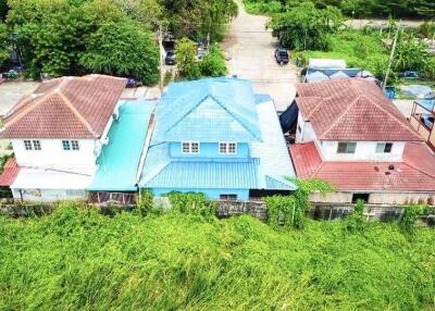 Aerial view of residential homes