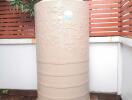 Water tank in garden area