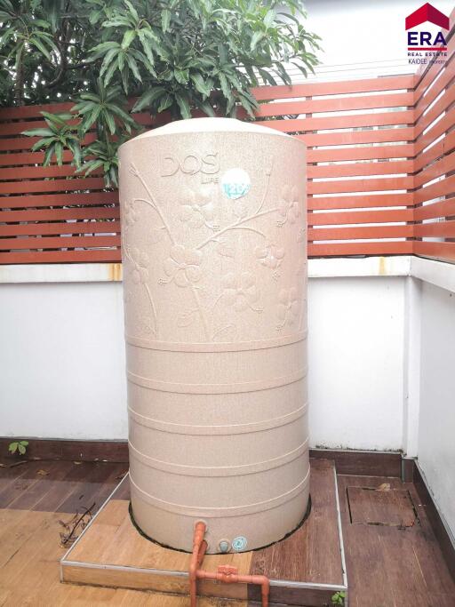 Water tank in garden area