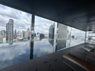 rooftop infinity pool with city view