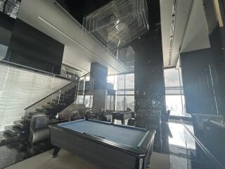 Luxury lounge area with pool table