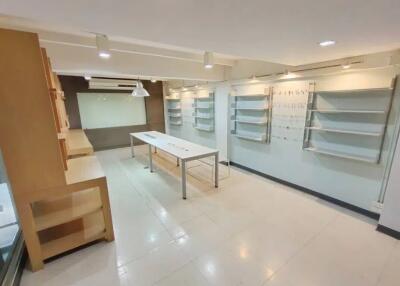 Modern retail space with ample shelving